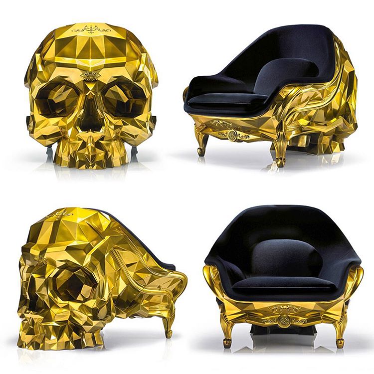 Gold Skull Armchair (Poltrona Crânio de Ouro)