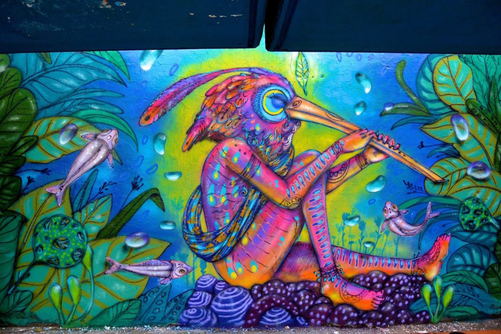 Calangos - homem e natureza mural arte graffiti