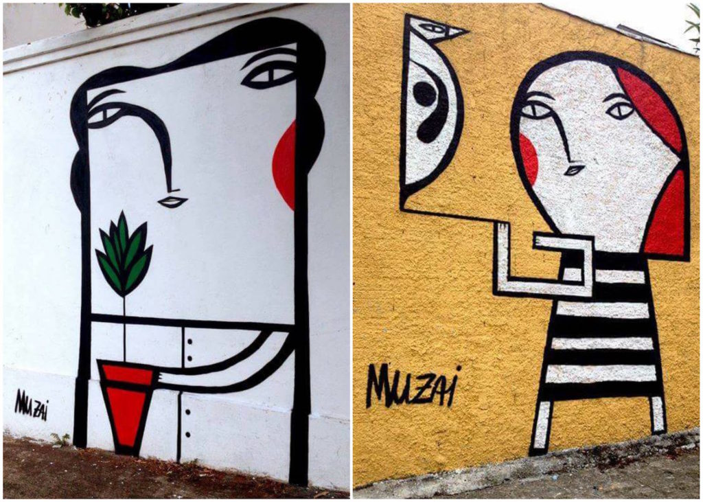 muzai artist mural menino e menina