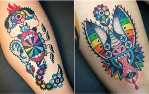 Tatuagens incríveis em 3D e psicodélica do artista Winston the…